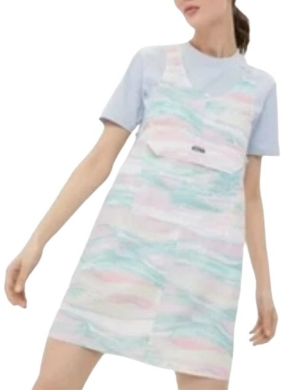 Adidas  Pastel Marble Print Pinafore Dress